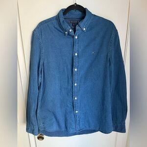 Tommy Hilfiger Men's Denim Blue Button-Down Shirt